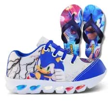 tenis de led infantil masculino sonic mais chinelo