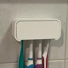 Porta Escova de Dente - Fixo (sem furo) Porta Escovas de Dente Parede – Fixação Sem Furo – Suporte Para 4 Escovas + Fita