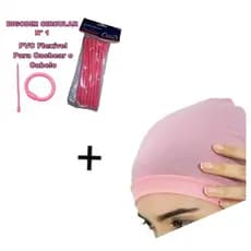 BIGODINHO PARA CACHEAR CABELO Nº1 COM 12 UNIDADES +TOUCA NERO ROSA