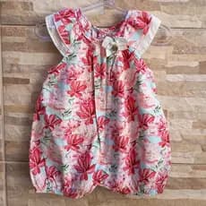 Macacão Curto Infantil Feminino Romper Din Don - Tamanho P - Macacão Verão Menina