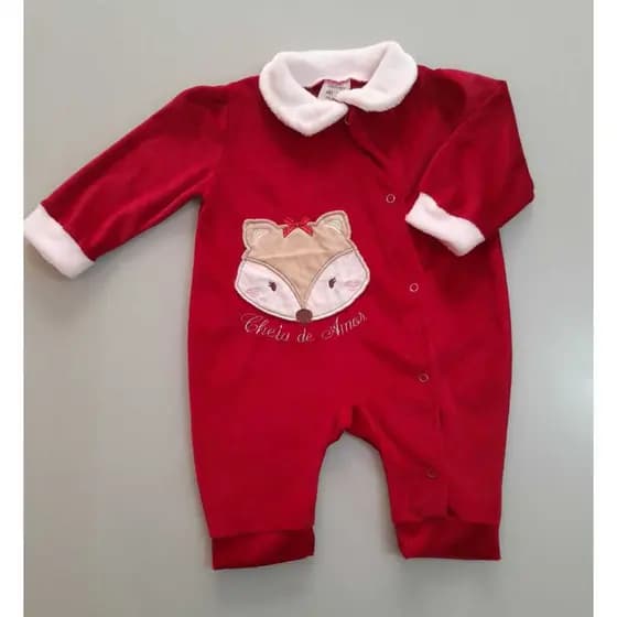 Macacão Bebê Feminino em Plush And´s Baby - Tamanho G - Macacão Menina