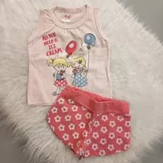 Conjunto Infantil Feminino Ollelê Little - Tamanho M - Conjunto Bebê Menina