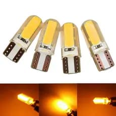 APZ 4pcs T10 194 168 W5W COB Lâmpada De Bulbo LED Canbus Sílica Largura Âmbar