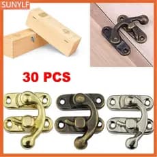 AZP 30pcs Fechadura De Gancho De Ferro Bronze Antigo Hasp Para Mini Caixa De Madeira Jóias