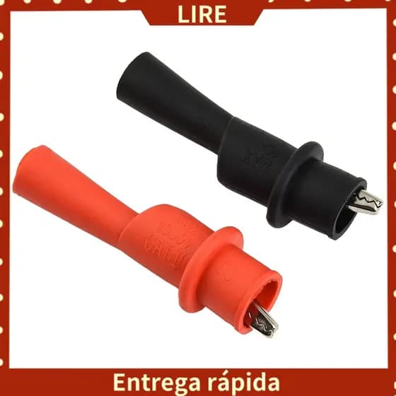 [LIRE] 1 Par De Pontas De Fio Clipe De Teste Braçadeira Vermelha + Preta Para Testador De Multímetro AC DC 10A 1000V