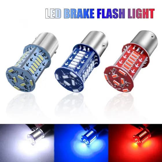 1 Pçs Motocicleta E Carro LED Luz De Freio Piscando Lâmpada 1157 Água Corrente Contínuo