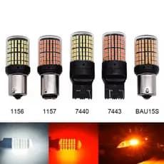 1 Peça 3014 144smd CanBus S25 1156 BA15S P21W LED BAY15D BAU15S PY21W T20 7440 Lâmpada De Seta Caixa De Plástico