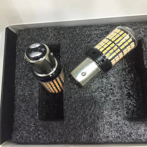 2 Peças / Conjunto 1157 7443 Lampu Led Canbus Bay15D 3014 Chip 144smd 12v-24v 6000k