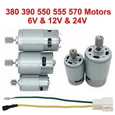 Junho Novo ❤️ Motores Para Crianças Carro Elétrico 550 RS390 RS380 12V 6V DL555 24V 10 Dentes 1 cm