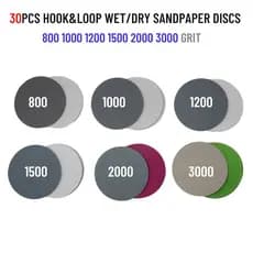 Envio Rápido ❤️ 30pcs 3in/75mm Hook & Loop Wet/Dry 800 1000 1200 1500 3000discos De Lixa De Grão