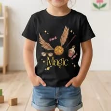 Camiseta Blusinha Infantil Magic 100% Algodão Confortável Menino e Menina