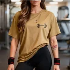 Blusão Tshirt Oversized 100% Algodão Camiseta Feminina Gym Treino Academia Fitness