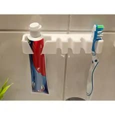 Suporte de Parede para Escova de Dentes e Pasta