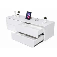Penteadeira com 4 gavetas Suspensa Com corrediças telescópicas MDF branco 15mm