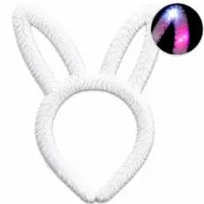 Tiara Coelho Branco Com Led