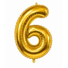 Balao Numero Dourado 70cm Numero 6