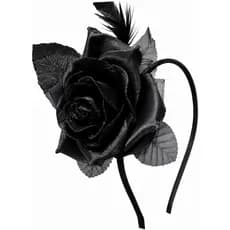Tiara Arco Para Cabelo Flores De Rosas Preto