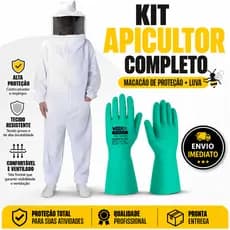 Macacão Roupa Apicultura Apicultor Brim RESISTENTE GROSSO c/ Luva nitrilica G GG XG
