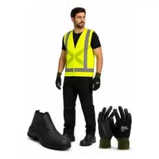 Kit Epi Entregador Completo Botina Segurança Colete Refletivo Luva