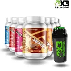 Tasty Whey 3W Gourmet 900g (Diversos Sabores) - Adaptogen + Coqueteleira 600ml - X3 Suplementos .