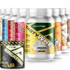 Tasty Whey 3W Gourmet 900g (Diversos Sabores) + Creatine (Creatina) 300g – Adaptogen.