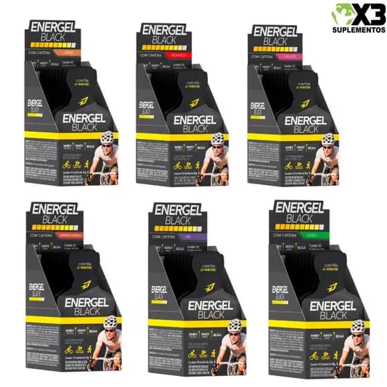 Energel Black Caixa 10 Sachês de 30g Cada - Bodyaction