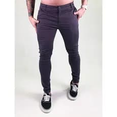 Calça Alfaiataria Masculina Premium Sarja Skinny Elastano Lycra