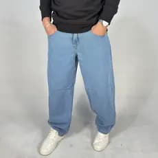Calça Baggy Masculina Jeans Balão Reta Larga Streetwear Bagy Algodão