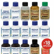 Acrilex Linha Completa 100ml – Verniz, Base Seladora, Solventes | Pintura, Artesanato, Decoração MDF