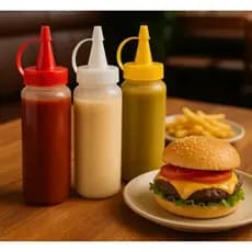 Bisnagas Pote Plásticas Ketchup Maionese Mostarda 200ml 9 unidades