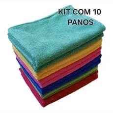 Kit Com  10 Pano Microfibra 35x55cm Limpa Carro Vidro Prato Pia Limpeza Flanela Multiuso