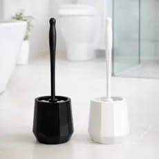 Kit Com 2 Escovas Para Banheiro Vaso Sanitario Com Suporte Cerdas Circulares Otima Qualidade Lavabo Com Cabo Pratica