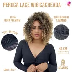 Peruca Lace Wig Cabelo Cacheado De Fibra Organica Premium Human Hair Yan Hair