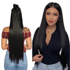 Aplique Cabelo Tic Tac  Liso Ondulado Idêntico Ao Humano Longo Com Volume - Importado