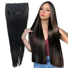 Aplique Tic Tac Liso 80 CM Cheio Idêntico Ao Humano  160Gr Extensão Removível 100% Bio Orgânica Aceita Prancha-Blogueira