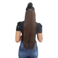 Aplique Tic Tac Liso Ondulado / Extensão / Removível / Megahair / Cabelo Longo e Macio - Weng