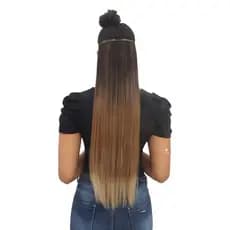 Aplique Tic Tac Liso / Extensão / Removível / Megahair / Cabelo Longo e Macio - Weng