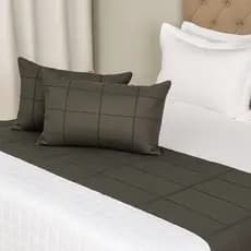 Kit Peseira King 2,60x45cm e 2 capas de almofada baguete drapeada