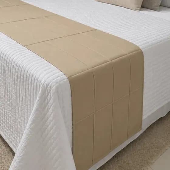 Peseira Suede drapeada Casal Queen 2,30m x 45cm Premium