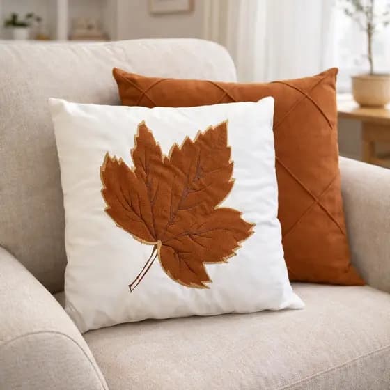 Kit 4 Capas De Almofada Bordada E Drapeada Suede Decorativa Premium