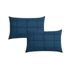 Kit 2 Almofada Baguete Cheia Suede Drapeada Quadradinha 50x30 Decorativa