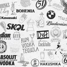 Papel de Parede Adesivo Gourmet Bar Cerveja Drink Vintage Retrô GFC-BEBIDAS-01 PEQ