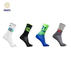 Meia Cano Médio Microfibra Corrida academia Bike Masculina Rikam
