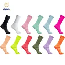 Kit 2 Meia Ciclismo e Corrida Feminina Rikam Premium Cores – Alta Performance