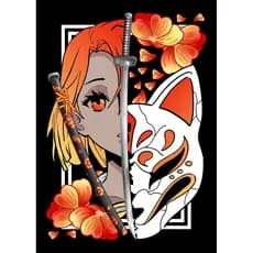 Quadro Decorativo Samurai Sakura Guerreiro, decoração casa Quadro Decorativo japonês gueixa samurai tamanho grande Decoração para sala casa cozinha quarto Quadro decorativo abstrata Moderno Decoração Sakura Guerreiro, Sunset Retro arte #97