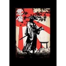 Quadro Decorativo Samurai Sakura Guerreiro, decoração casa Quadro Decorativo japonês gueixa samurai tamanho grande Decoração para sala casa cozinha quarto Quadro decorativo abstrata Moderno Decoração Sakura Guerreiro, Sunset Retro arte #95