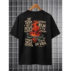 Camiseta Religiosa Cristã Passagem Biblica Biblia Coração Deus Jesus Camisa Blusa