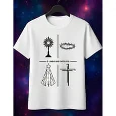 Camiseta É LINDO SER CATOLICO Religião CRISTÃO estampa exclusiva design versátil e moderna  conforto e durabilidade