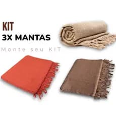 KIT 3 Mantas Para Sofá Luxo Decoração Capa Sofa Terracota Luxo 120x210CM