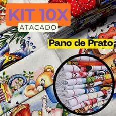 KIT 10 Pano de Prato Estampado GIGANTE Panos de Copa Cozinha Premium Atacado 80x45Cm